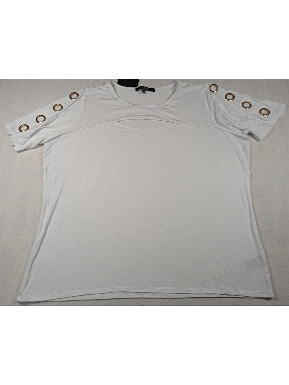Louise Paris - White - Gold Keyhole Grommet - Mid Sleeve - Size: 22/24